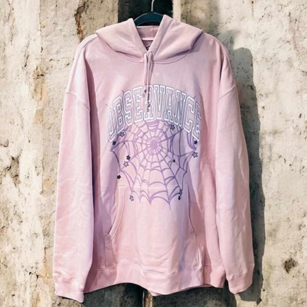 NWOT Observance Men’s Fleece Spiderweb  & Stars Hoodie